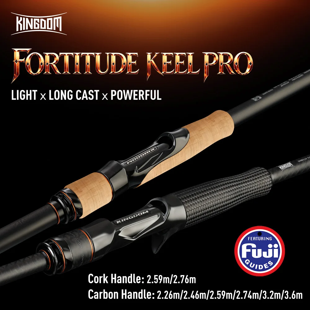 Kingdom Fortitude Keel Pro Fishing Rod 2.26m 2.46m 2.59m 2.74m 2.59m 2.76m 3.2m 3.6m RF Action Fuji A Long Casting Fishing Rods