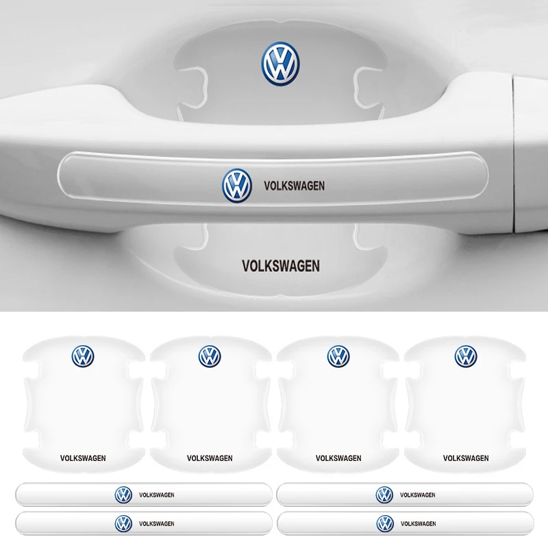 Car Door Bowl Handle Protector Film Stickers Accessories For Volkswagen GTI R-Line R Polo Golf T5 Passat Magotan CC Santana GTS