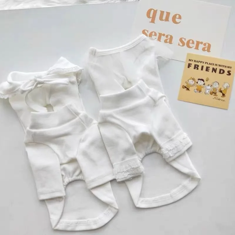 

White Bottom Shirt Puppy Winter Clothes Bichon Solid Color Vest Teddy Soft Pullover Two Legs Dog Clothes XS-XL