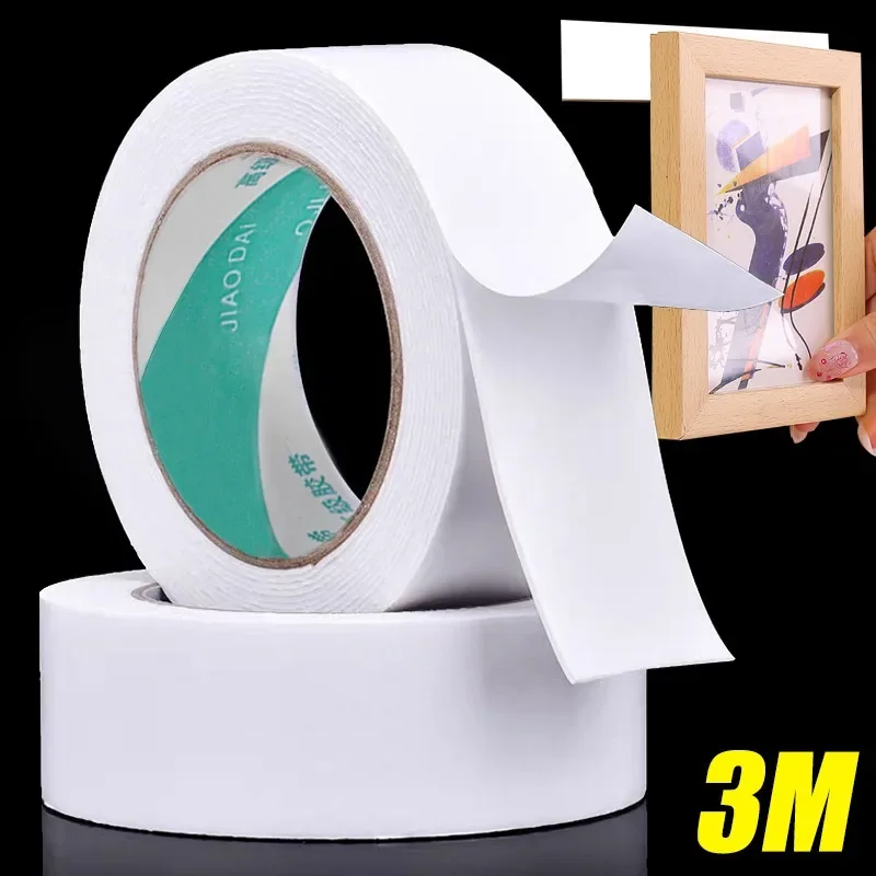 3 метра губчатая двусторонняя лента из полиэтиленовой пены, клейкая лента для дома, офиса, рукоделия, прочная двусторонняя лента, монтажные крепежные принадлежности