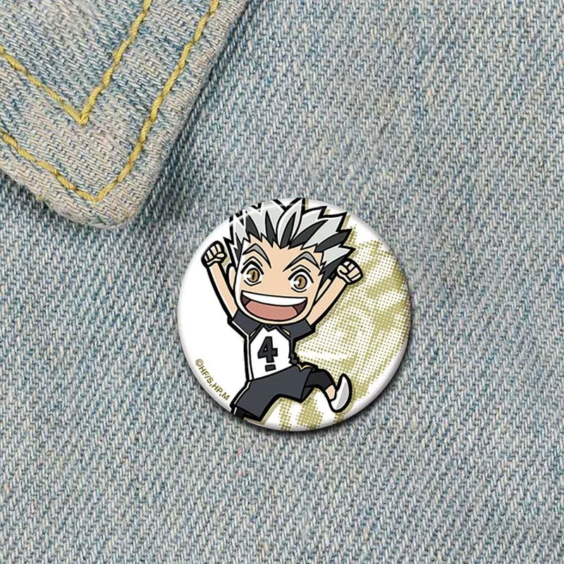 Anime Haikyuu!! Brooches Cartoon Enamel Lapel Pins Manga Figure Buttons Badges Shirt Bag Jewelry Accessories Collection Gifts