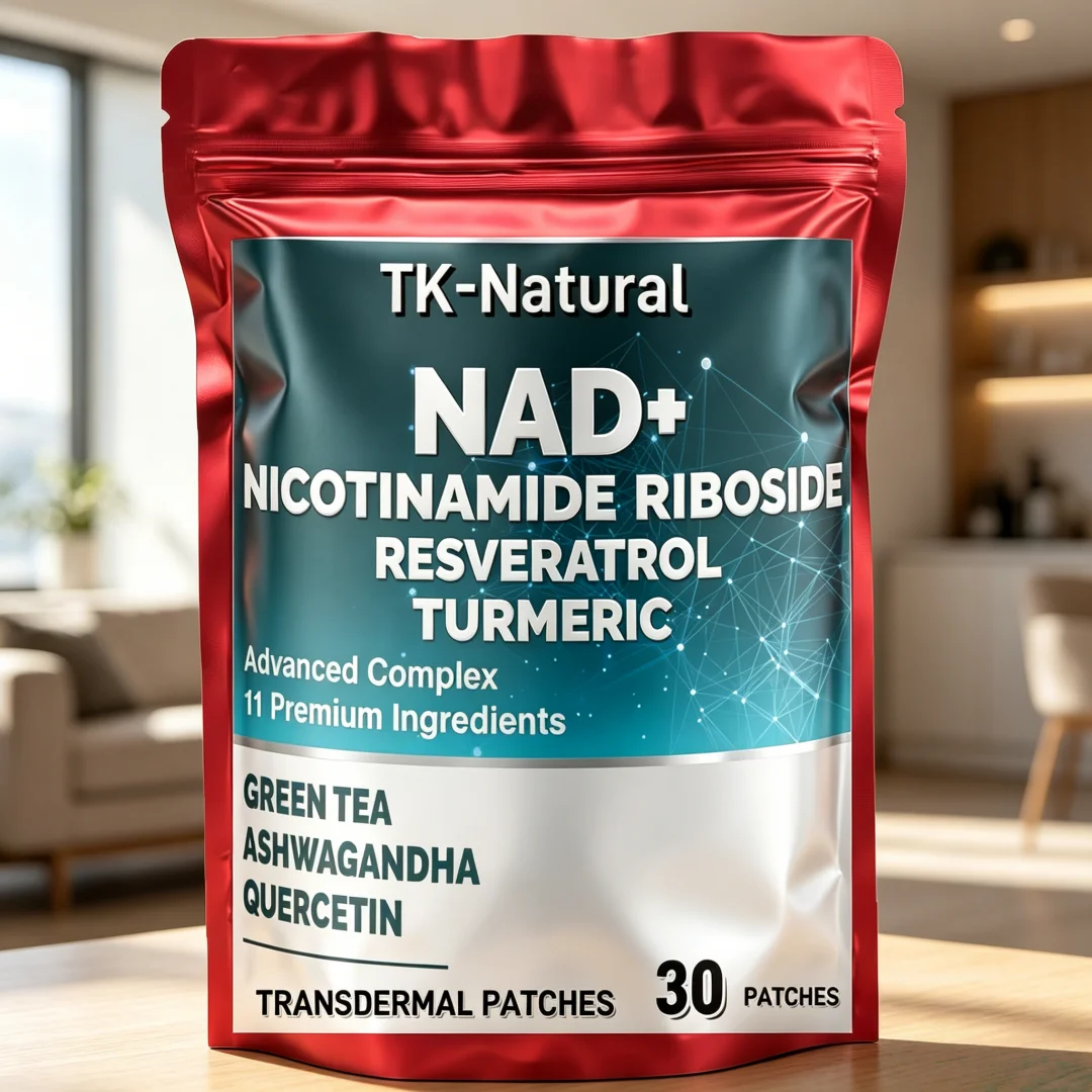 30 Patches NAD Transdermal Patches with Trans-Resveratrol, Turmeric Curcumin & 8 More | Cellular Wellness Support