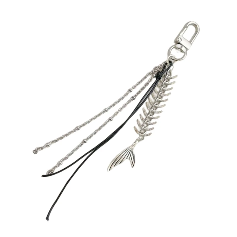 Black Rope Charm Keychains Pendant Simple Keyring Hanging Ornament Handbag Pendant Gift for Women Girls
