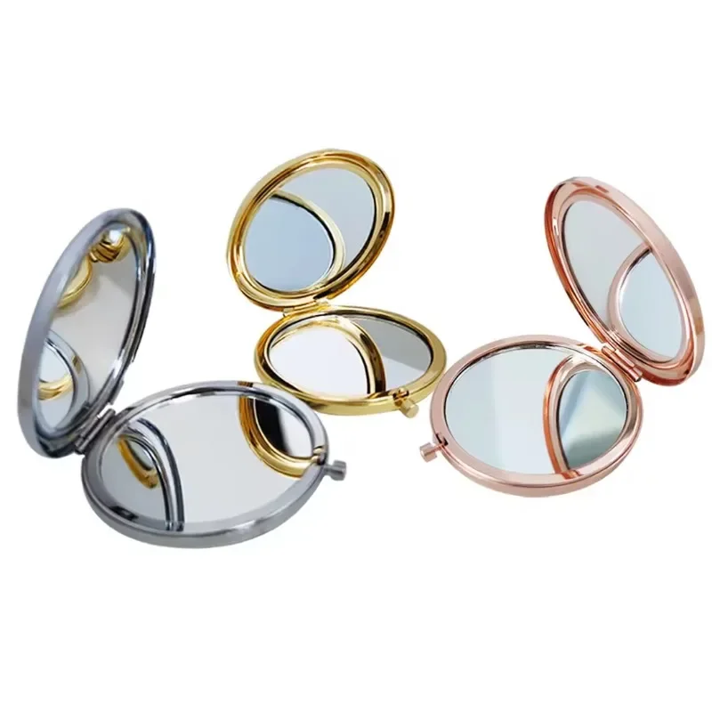 1 Pcs Vintage Alloy Compact Pocket Mirror Folded Makeup Cosmetic Mirror Magnifying Compact And Portable For Travel Friend Gift