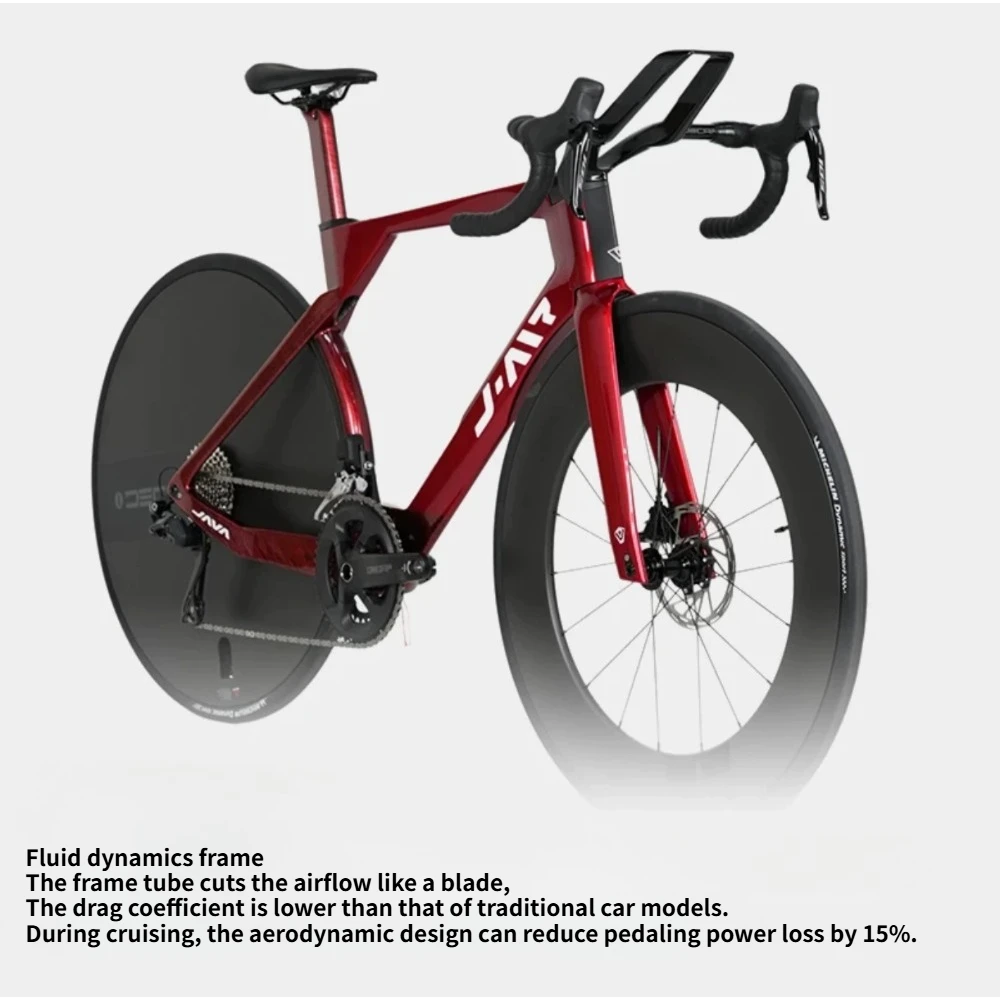 JAVA new VITTORIA high-end carbon fiber road bike hydraulic disc brake 700 * 28C carbon wheel wind breaking racing bike