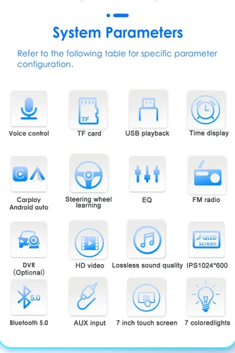 Imagen 2 del producto HD 7 pulgadas IPS pantalla táctil Universal 1Din Caplay Android autoradio reproductor Multimedia estéreo Autoaudio FM receptor Monitor
