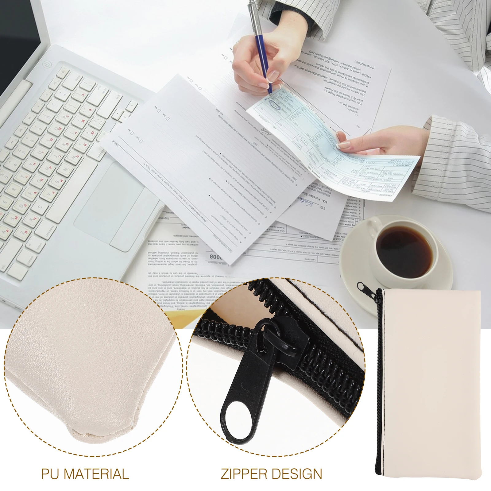 

2 шт. сумки для денег из искусственной кожи на молнии, органайзер для денег, сумки для хранения банкнот, держатель для квитанций для путешествий, сумки для денег для наличных денег