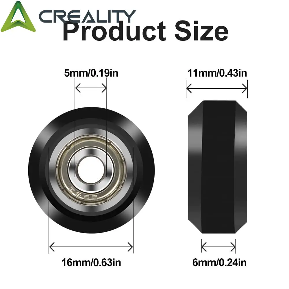 Creality-Ender 3 Impressora 3D POM Roda, Polia De Plástico, Rolamento Linear 625zz, Ender Série 3, Ender Série 5, CR Série 10