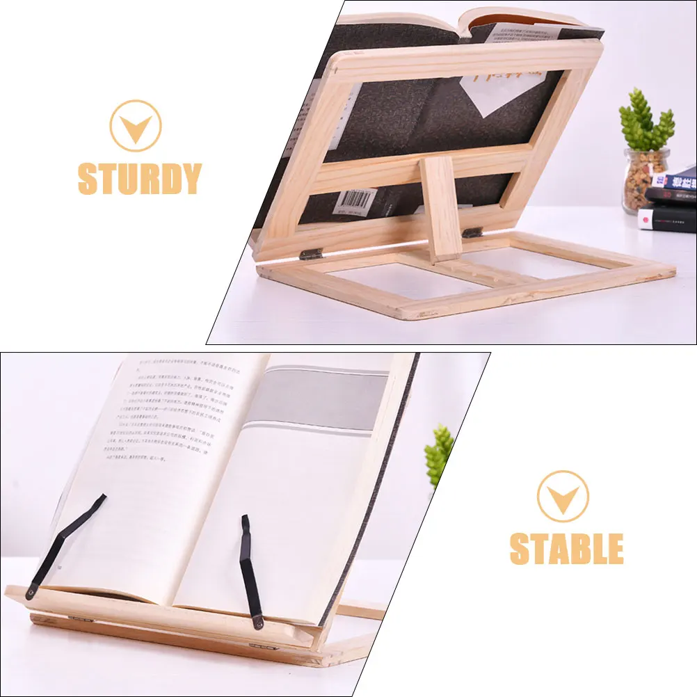 

Portable Wooden Book Reading Rack Adjustable Desktop Bookshelf Support Lightweight Mini Book Rest Stand For Books Piano Scores