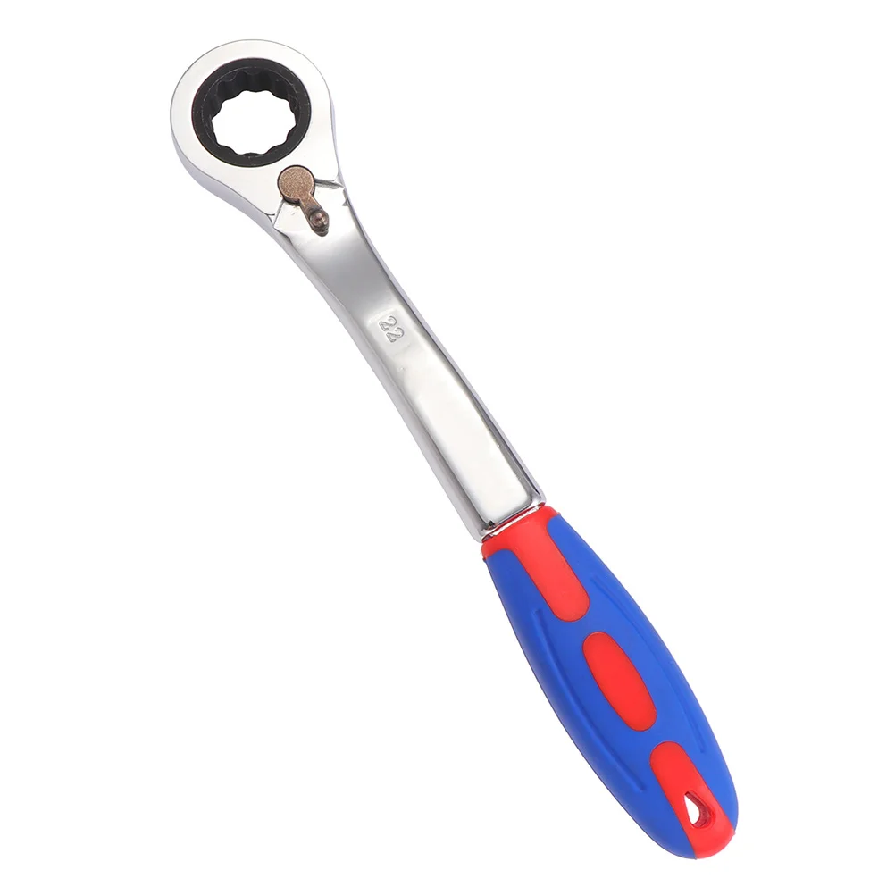 

22MM Ratchet Wrench Professional Tool Quick Release Small Sleeve Spanner Plastic Shank End Tone Universal Hand Tools