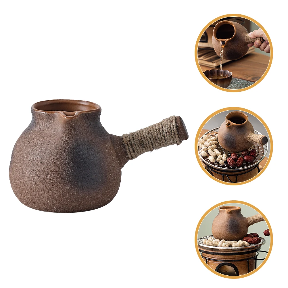 

1pc Clay Teapot Large Capacity Stove Top Kettle Camping Outdoor Portable Cooking Pot Multifunctional Tea Maker Clay Material