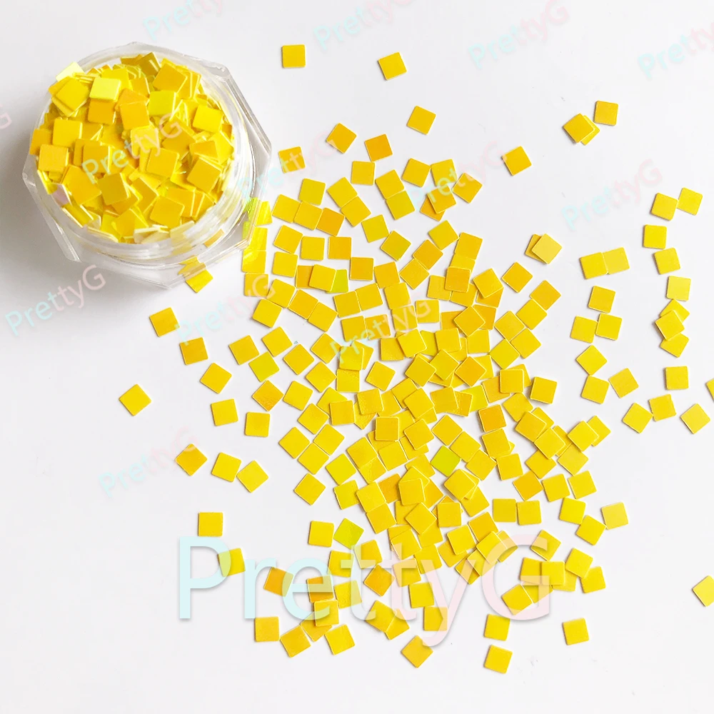 PrettyG 1 صندوق CRGS 3 مللي متر مربع بريق شكل معكرون ملون أوبال بريق مستطيل DIY بها بنفسك هلام مسمار الفن اكسسوارات الديكور