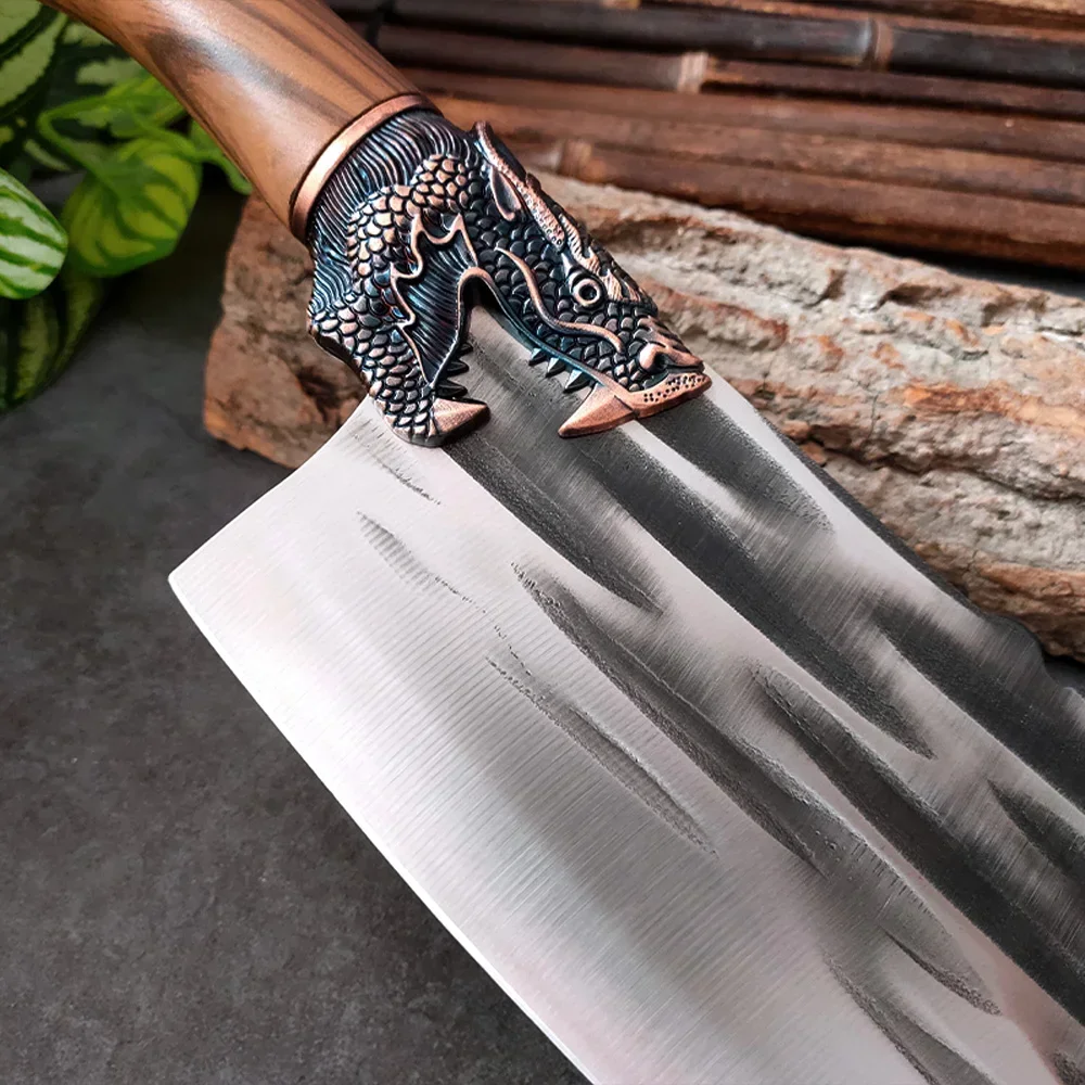 Cleaver Butcher Knife Chef Chopping Vegetable Meat Cleaver Knife Stainless Steel Knives Hand Forge Plastic Handle Kitchen Knives