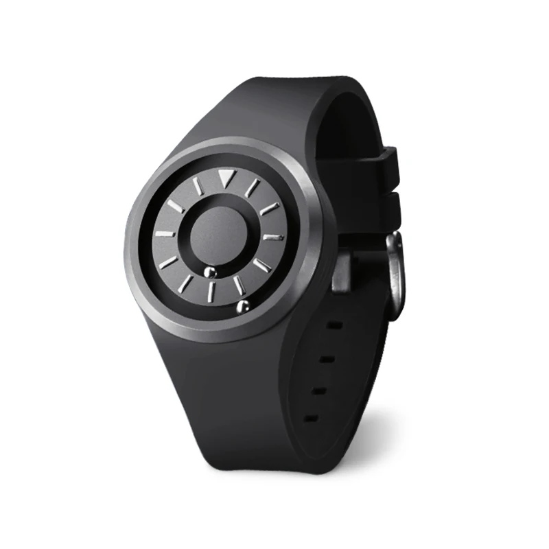 EOEO الرجال المغناطيسي الصلب الكرة الساعات الكوارتز ساعات المعصم للرجال موضة المطاط حزام الرياضة مقاوم للماء ساعة Reloj Hombre