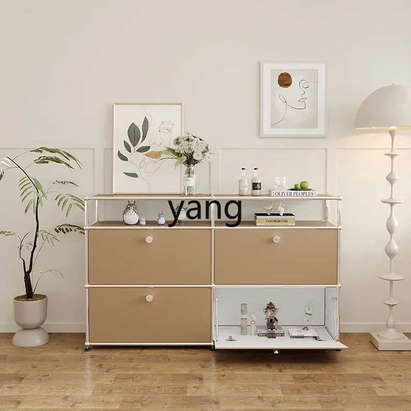 Yjq Mid-Ancient Stainless Steel Sideboard Cabinet Simple TV Cabinet Chest of Drawers Module Combination