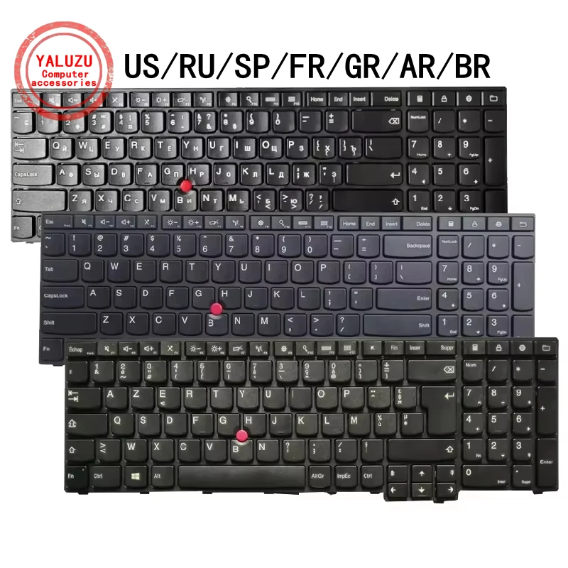 EUA/RU/SP/FR/GR/AR/BR Inglês NOVO Teclado de laptop para Lenovo IBM Thinkpad E550 E555 E550C E560 E565