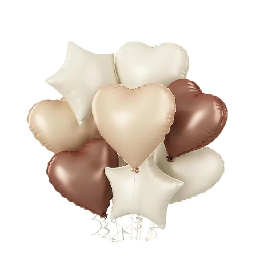 40 Zoll Creme-Farbene Zahlenballons 18 Zoll Creme-Braune Herz- und Sternförmige Folienballons für 1. Geburtstag und Babyparty-Dekoration – Detail 6