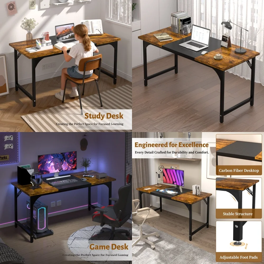 

47 inch gaming desk with RGB lighting large computer desk