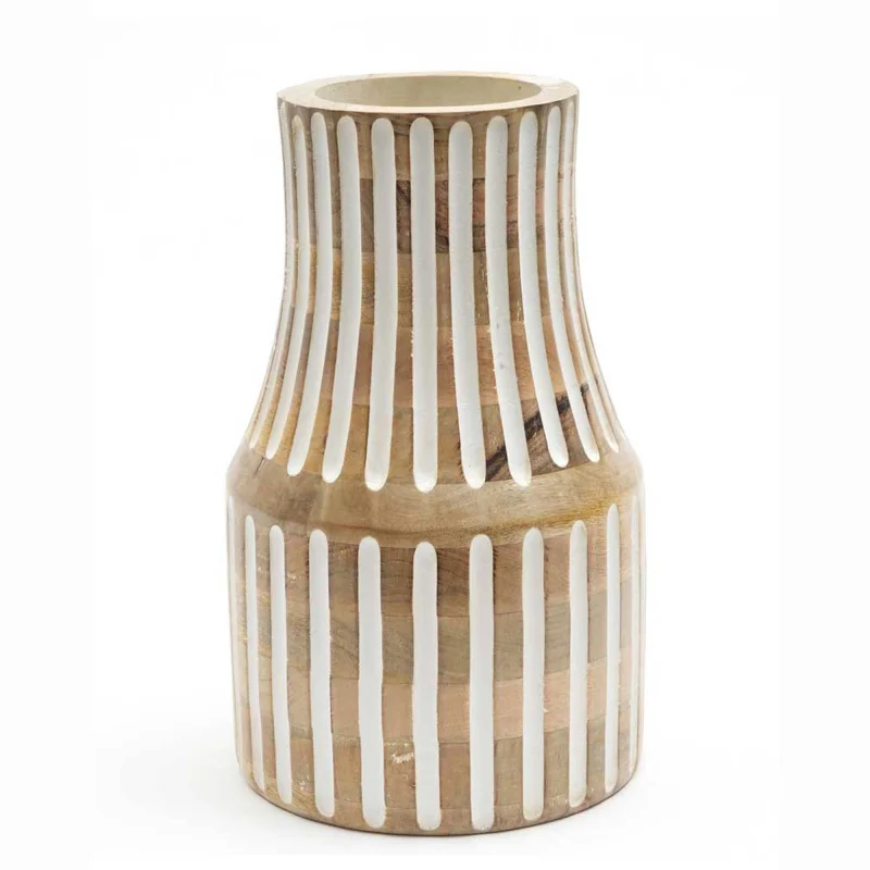 

Decorative Handcrafted Accent Wood Vase for Living Room-7X12