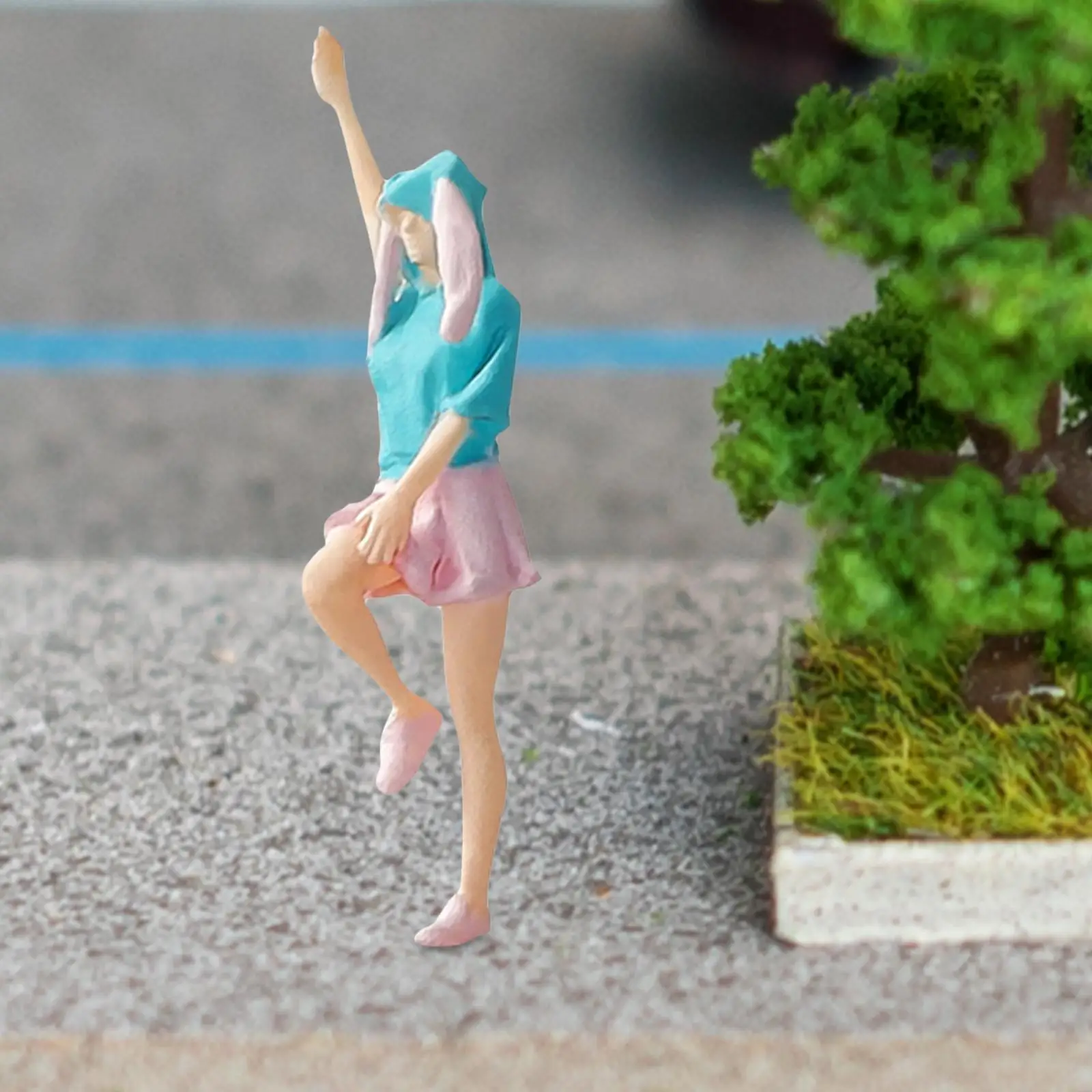 Figura de Diorama para mujer bailando, diseño en miniatura, modelo de personas callejeras para proyectos de bricolaje, accesorios para fotos de micropaisaje, 1/64