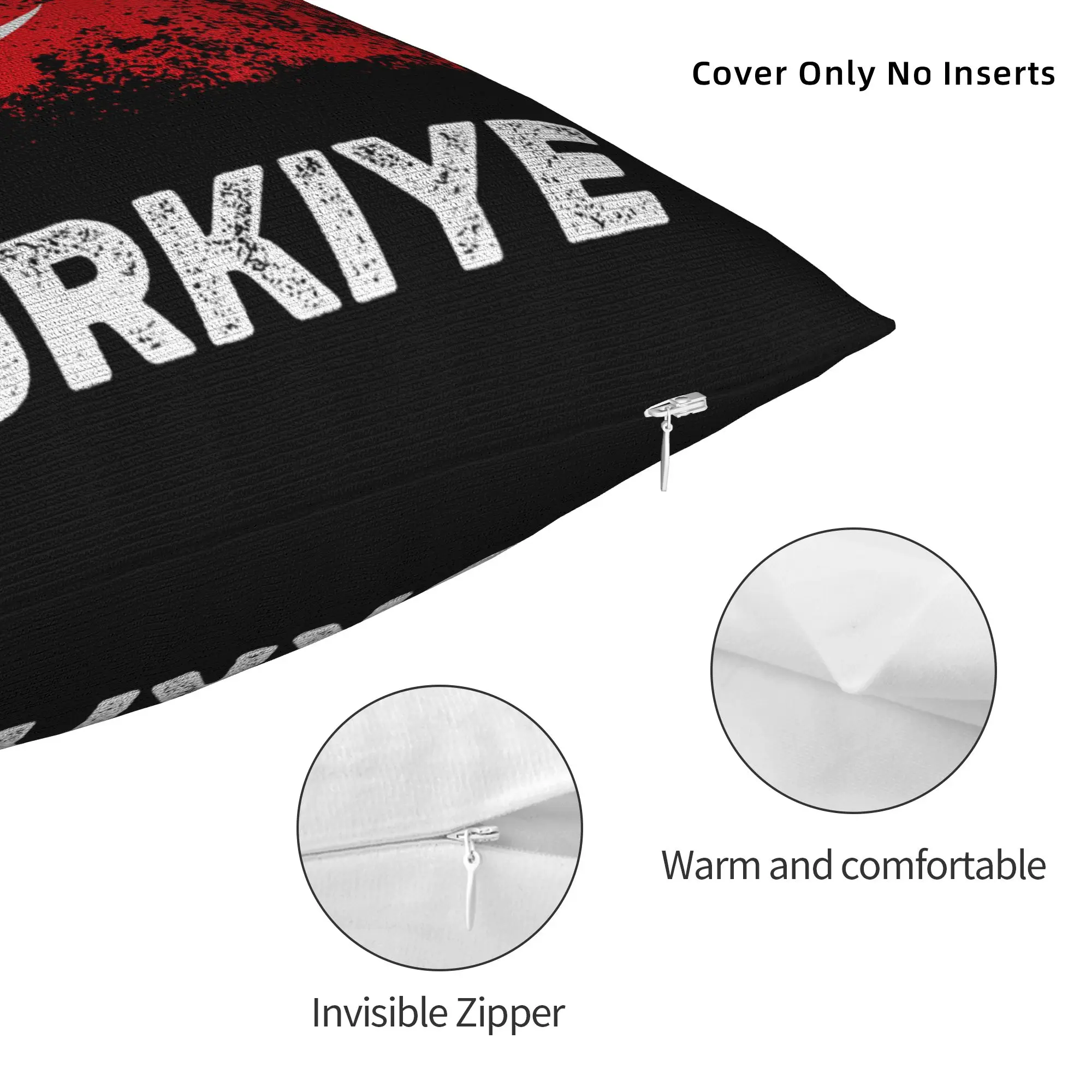 Print Flag of Turkey Souvenir Pillowcase Polyester Cushion Cover Gift Turkish Patriot Throw Pillow Case Cover Home Dropshipping