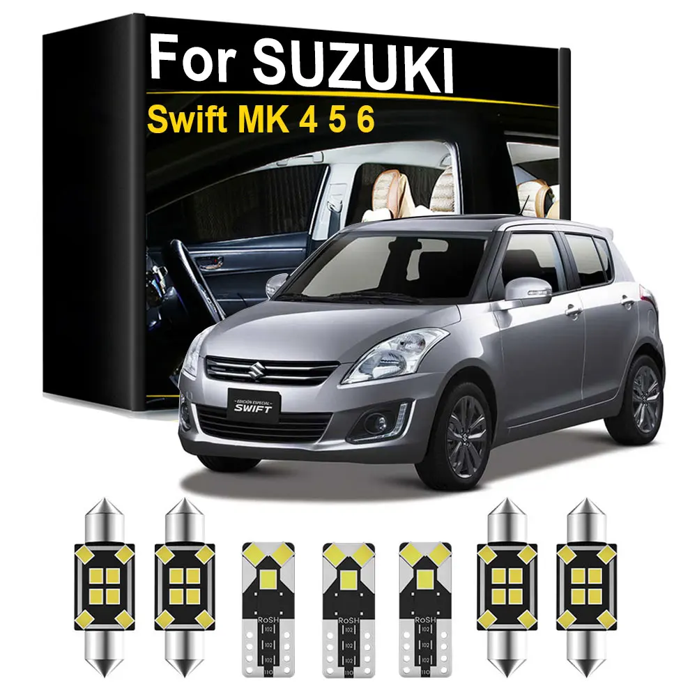 LED-Innenbeleuchtungsset für Suzuki Swift 4 5 6 MK4 MK5 MK6 2004 2005 2006 2007 2008 2011 2012 2013 2014 2015 2016 2017 2018 2020