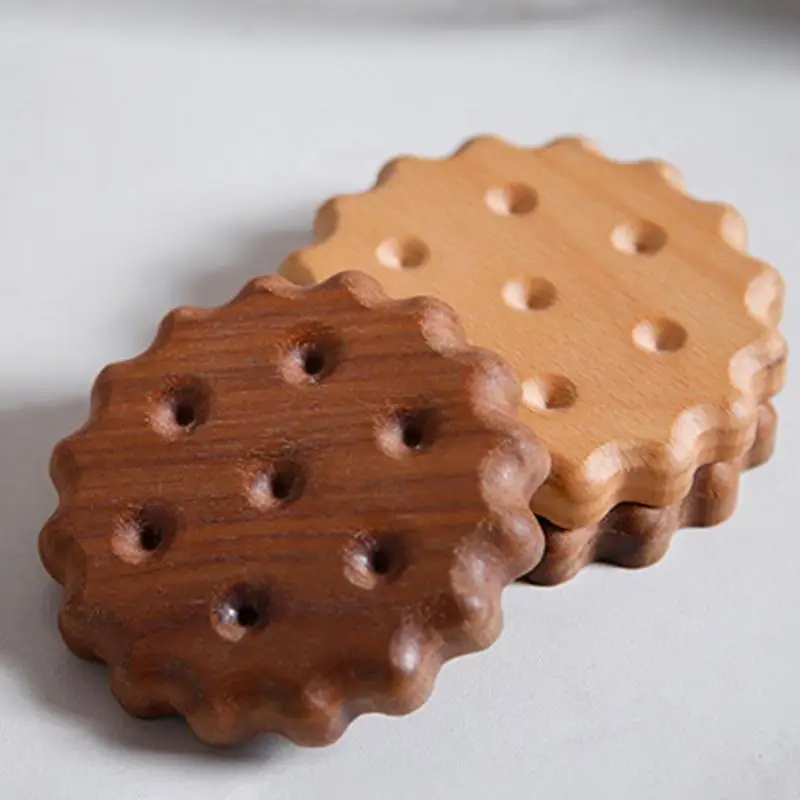 Wooden Coasters Biscuit Shape Table Wood Coasters For Drink Cup Coffee Tea Hot Drinks Table Mats Farmhouse Cup Coasters For