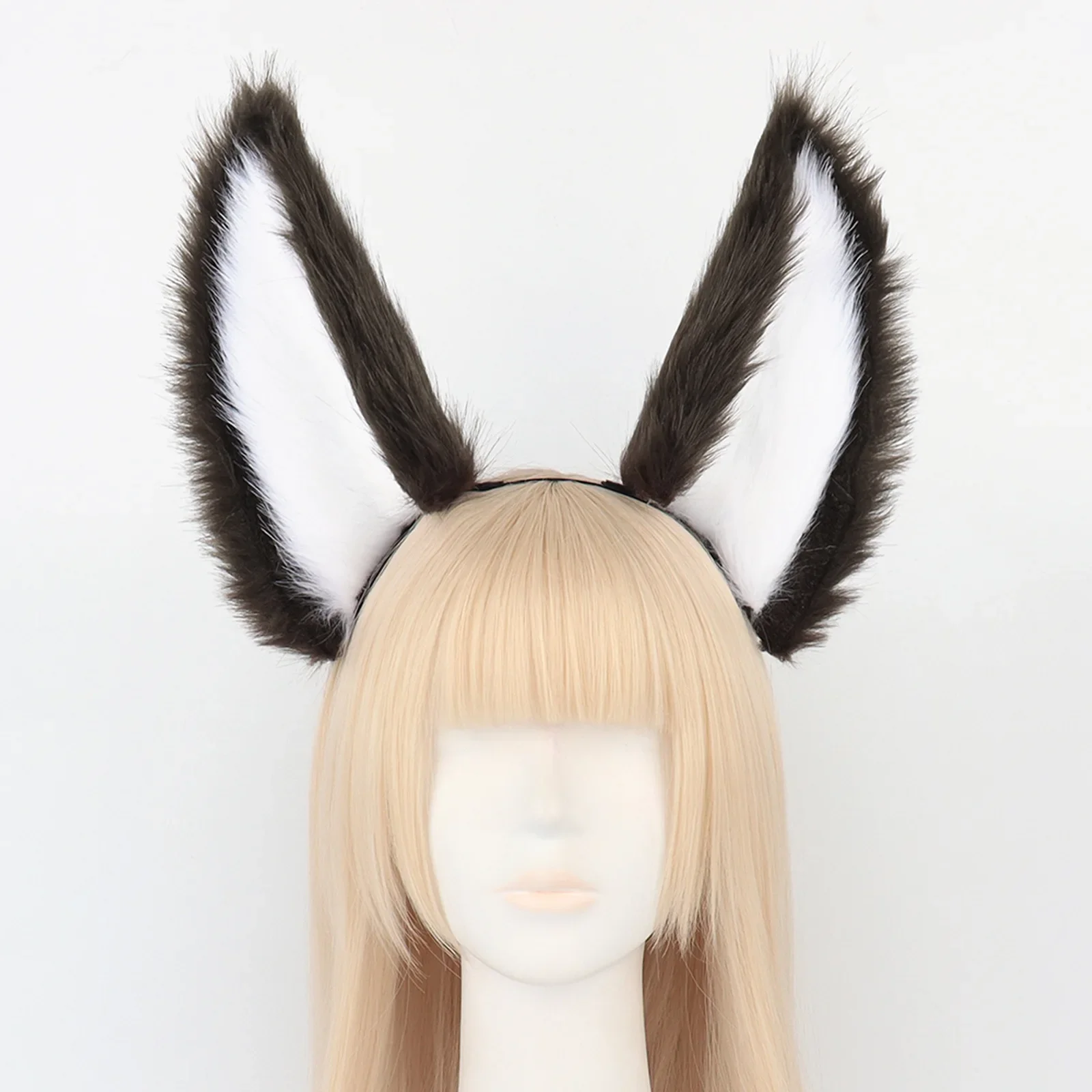 Fox Ears Headband Cosplay Plush Big Tail Foxtail Set Accessories