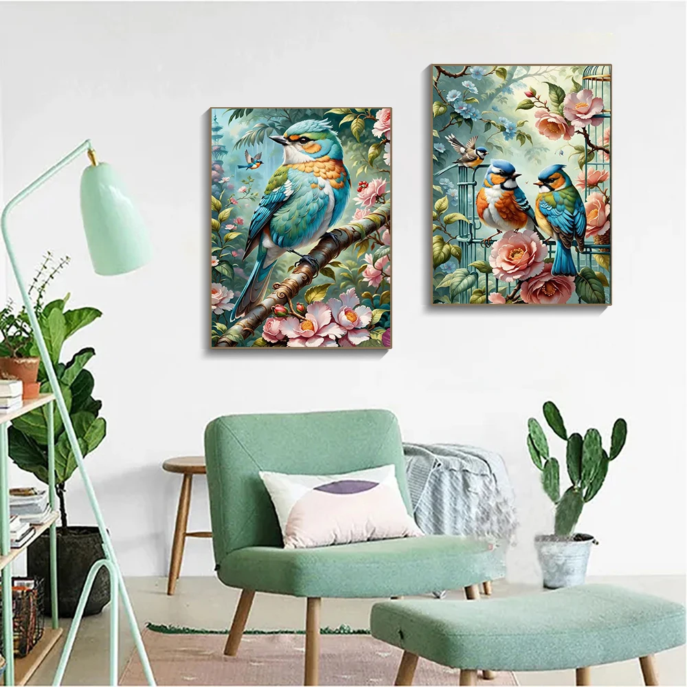 DIY Landscape Diamond Painting Bird Flower Full Diamond Mosaic Embroidery Cross Stitch Art Home Decoration Adult Present Set