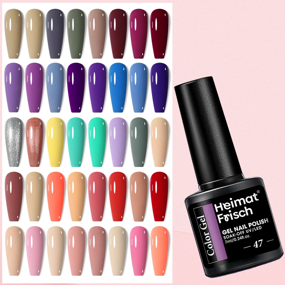 6-Piece Gel Nail Polish Set - Glitter & Shimmer Series, Semi-Permanent Dip/LED Clear for Nail Art Designs