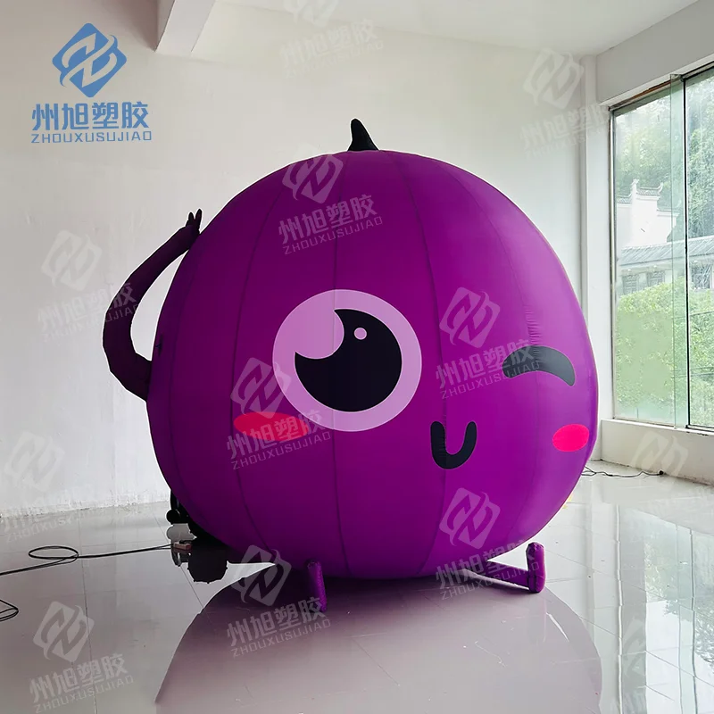

Fun toys factory professional Custom inflatable Purple grape cartoon fruit