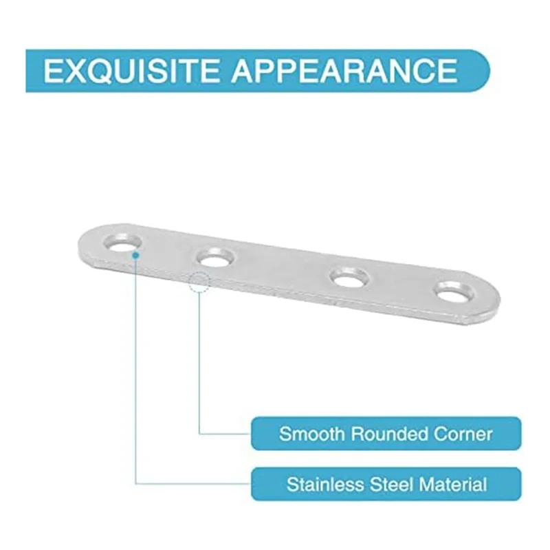 BAAG-14PCS 2.99X0.63 بوصة دعامة مستقيمة من الفولاذ المقاوم للصدأ دعامة مسطحة مناسبة لخزانة مكتب الخشب وخزانة الأدراج