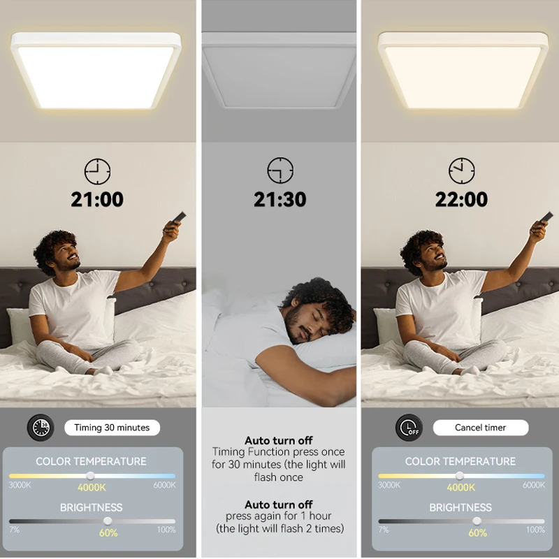 Modern LED Ceiling Lamp Living Room Chandelier Ceiling Light Square LED Panel Light Indoor Lighting Fixture for Bedroom Kitchen