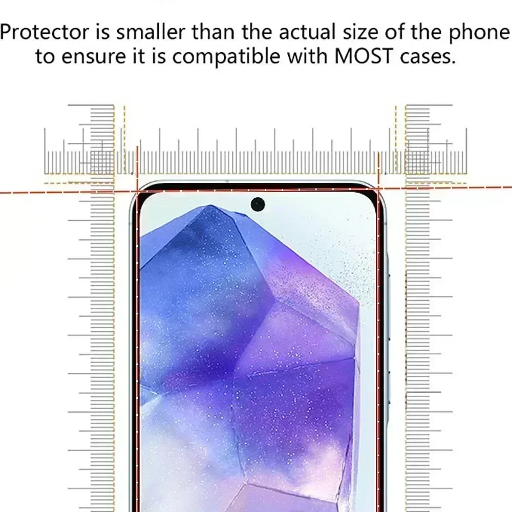 4 ชิ้นกระจกนิรภัยสําหรับ Samsung Galaxy A55 A54 A53 A52 5 กรัม A34 A15 A51 A71 A34 A14 A24 A33 A70 A73 A12 A13 A32 ป้องกันหน้าจอ