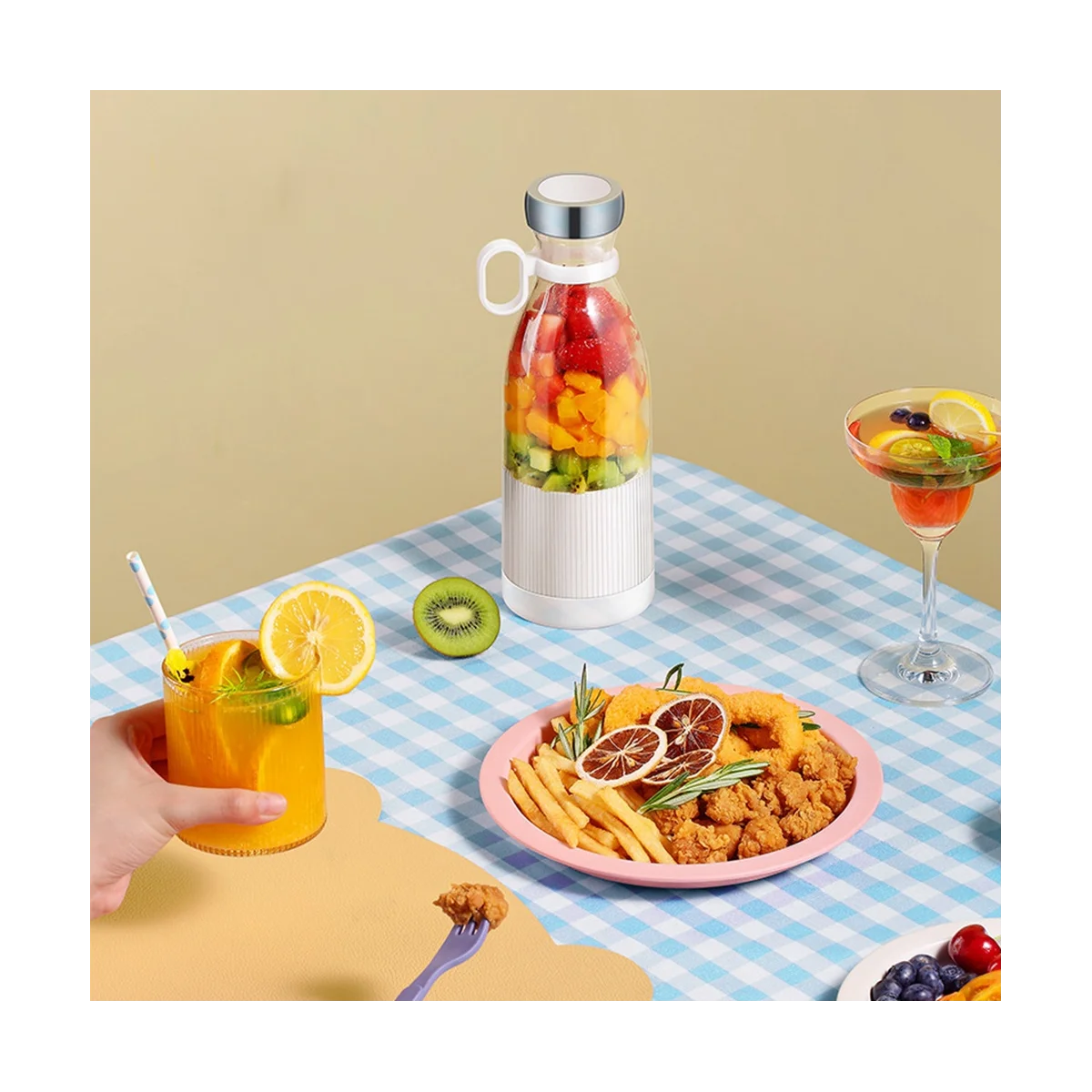 Elektrische tragbare Entsafter Mixer USB Mini Obst wiederauf ladbare Mixer Entsafter Obst Multifunktion säfte Hersteller 350ml-a