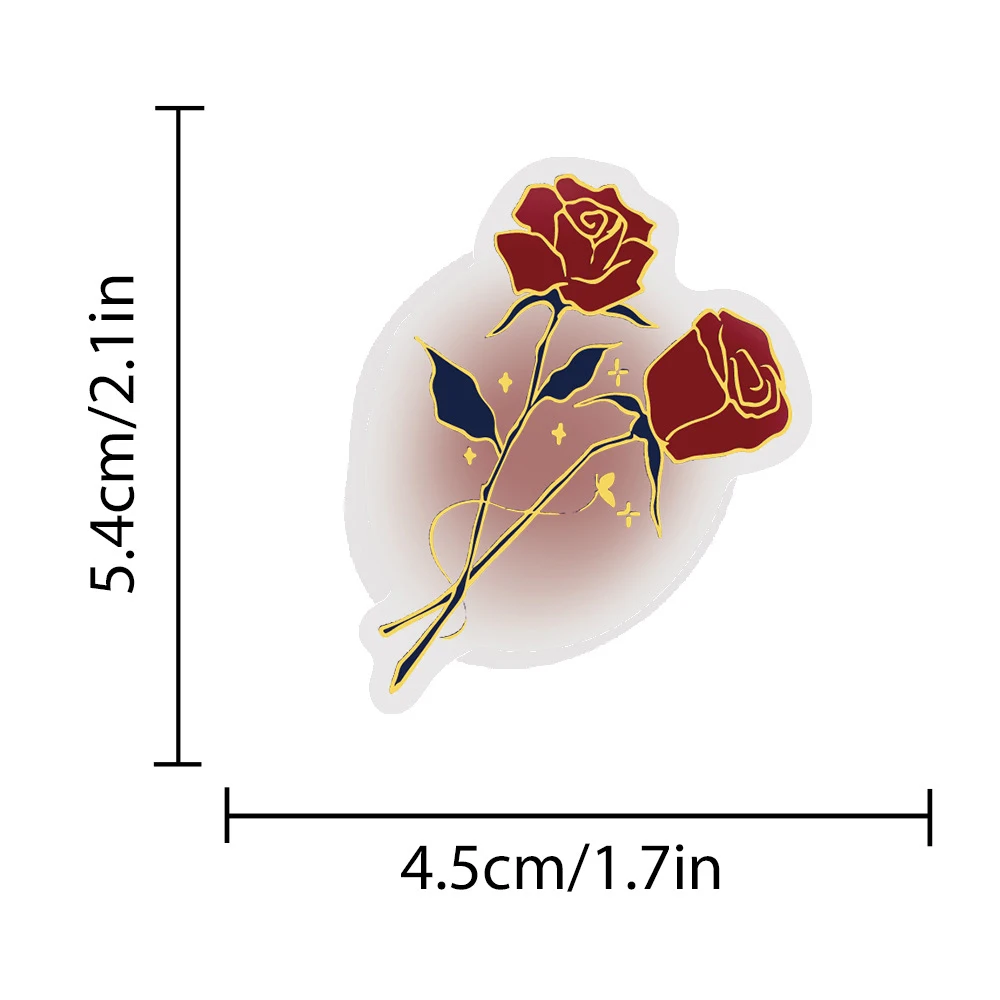 10/30/50 個透明ヴィンテージ金箔ローズステッカー美的 DIY 荷物電話ノートブック漫画蝶花デカールパック