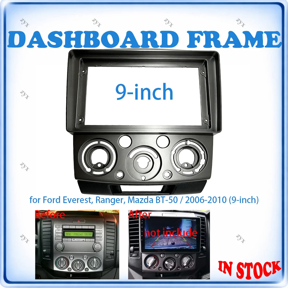 Рамка для автомагнитолы (9 дюймов) для Ford Everest Ranger и Mazda BT50 2006-2010, с проводкой и кабелем питания, автоаксессуары P&P
