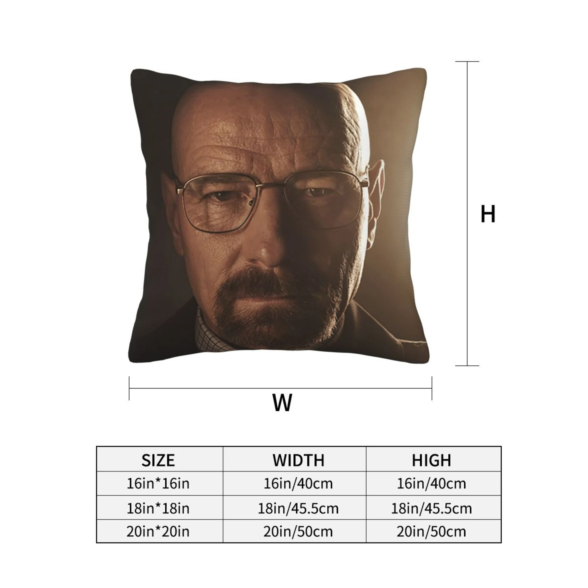 Walter White Meme Pillow Case Home Decoration 100% Polyester Funny Cushion Cover for Sofa Square Pillow Cover 18x18inch