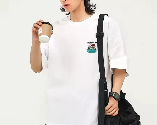Men's Vintage T-Shirt for Outdoor Camping Fun Print Pure Cotton Loose-Fitting Short Sleeve Summer Shirt for Men and Women