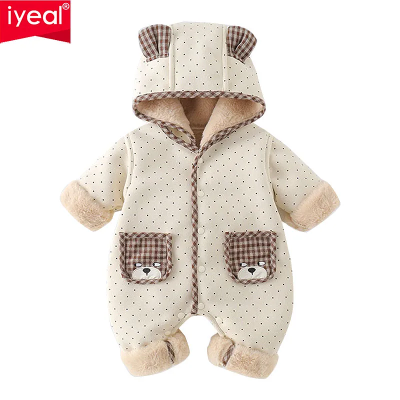 

IYEAL Newborn Baby Boy Girl Warm Fleece Jumpsuit Baby Thick Cotton Jumpsuit Winter Super Cute And Lovely Outdoor Wear
