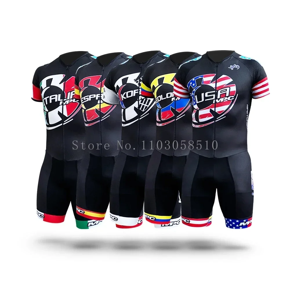 

Mpc Speed New Style Mens Skating Skinsuit Roller Race Clothing City Run Inline Roller Skate Fast Speedsuit Short Sleeve Jumpsuit