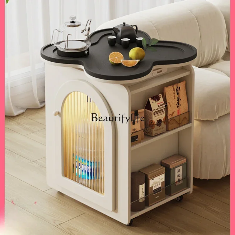 

ld25 Cream wind small apartment, a few kettles on the side of the sofa, an integrated movable small tea table