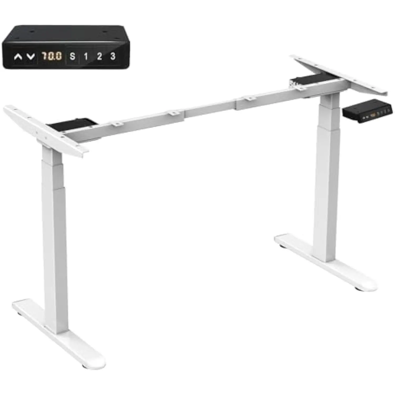 

Dual Motor Standing Desk Frame 3-Stage, Adjustable Height Desk Legs with 3 Memory Height Settings and 2 USB Ports, Heavy Duty E
