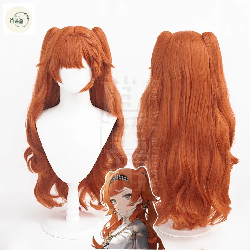 

Anime Game Reverse 1999 Sonetto Cos Wigs 80-85CM Orange Brown Heat Resistant Synthetic Hair Halloween Party Cosplay Wigs+Wig Cap
