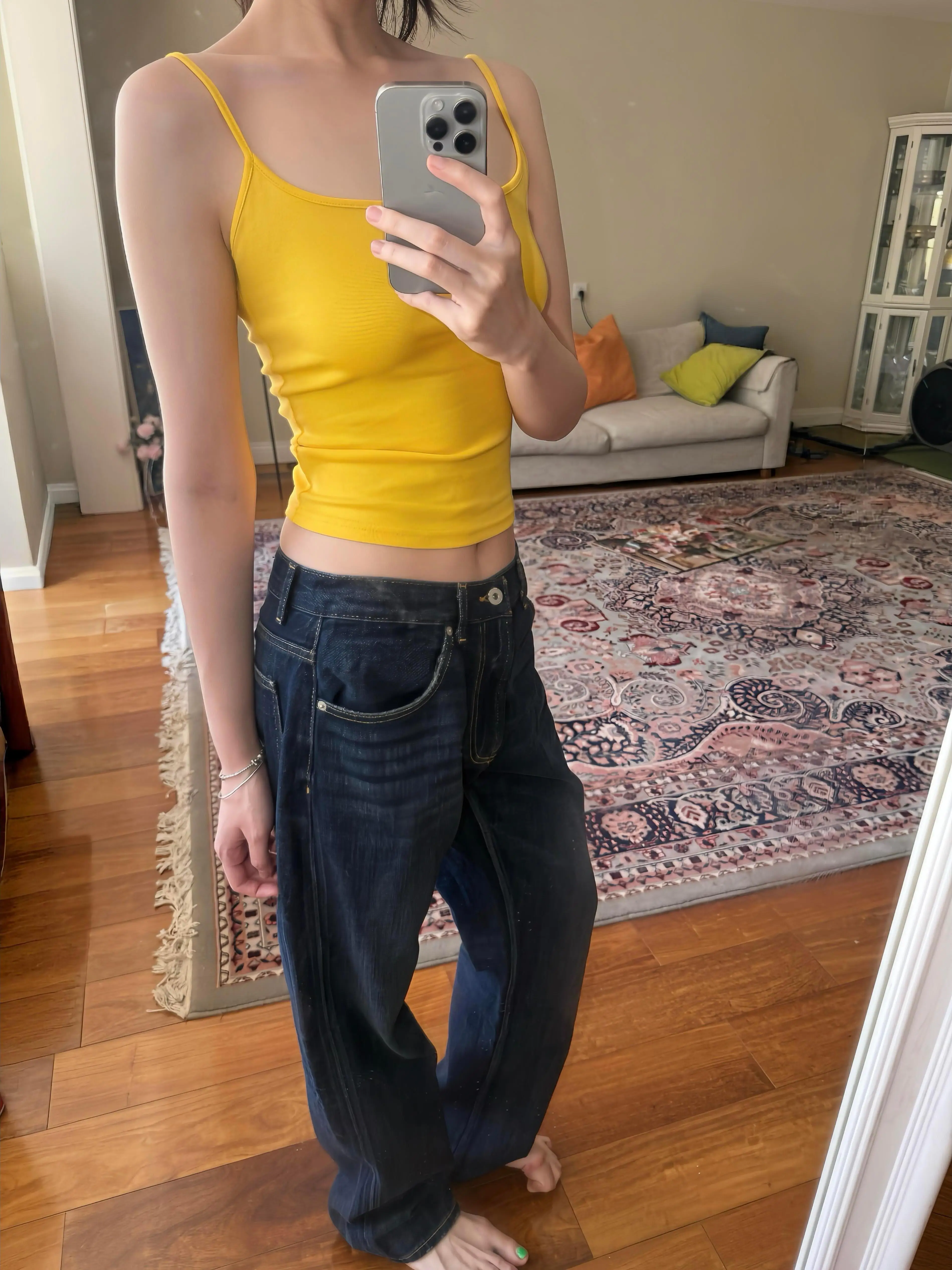 Yellow Strapless Vest Women's Sexy Summer Top Sleeveless Inner Wear Tight Fit Short Style Underwear Casual Cotton Blend T-Shirt