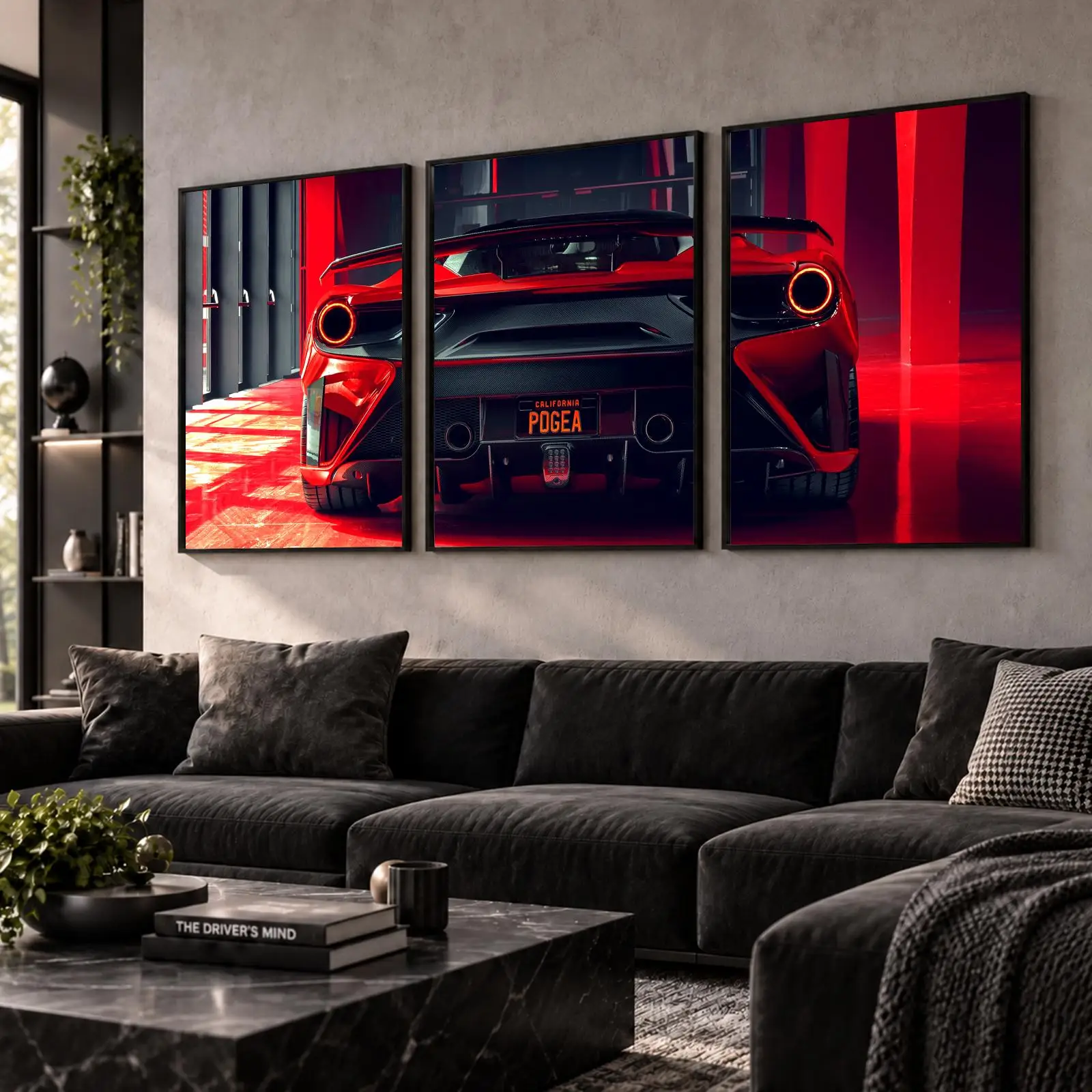 Car 4-488 Rear Profile Painting Calligraphy Wall Art Canvas Poster Collection Prints for Bedroom Living Room Home Decoration