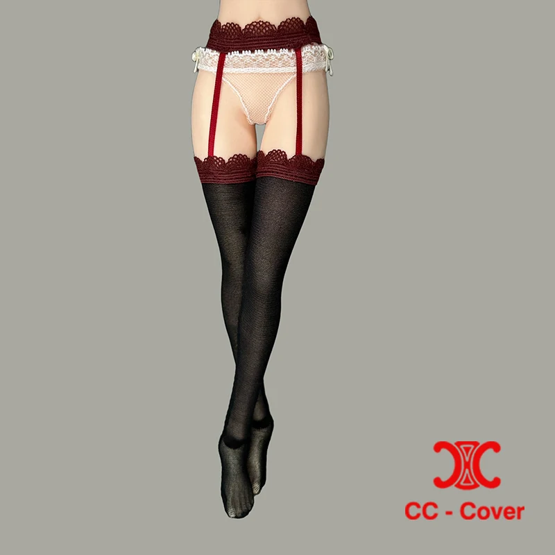 CJG-066 1/6 medias eróticas colgantes para mujer, medias finas y brillantes translúcidas, modelo de ropa apto para cuerpo de figura de acción de soldado de 12"