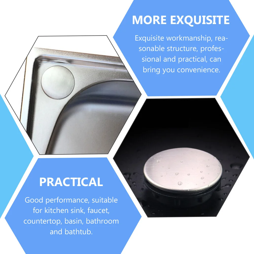 

2pcs Stainless Steel Sink Hole Cover Kitchen Faucet Tap Repair Durable Abs Plastic Plug Caps Sink Accessories Basin Leak