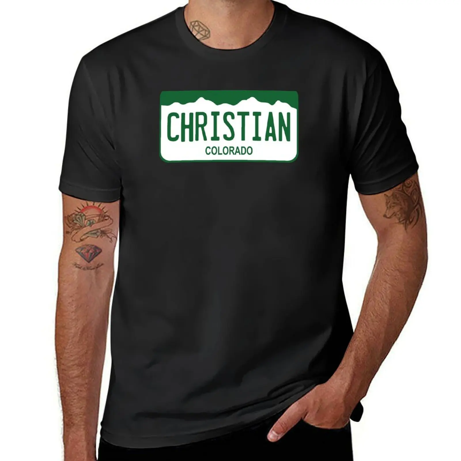 Colorado License Plate - Christian T-Shirt funnys tees anime clothes sports fans t shirts for men pack