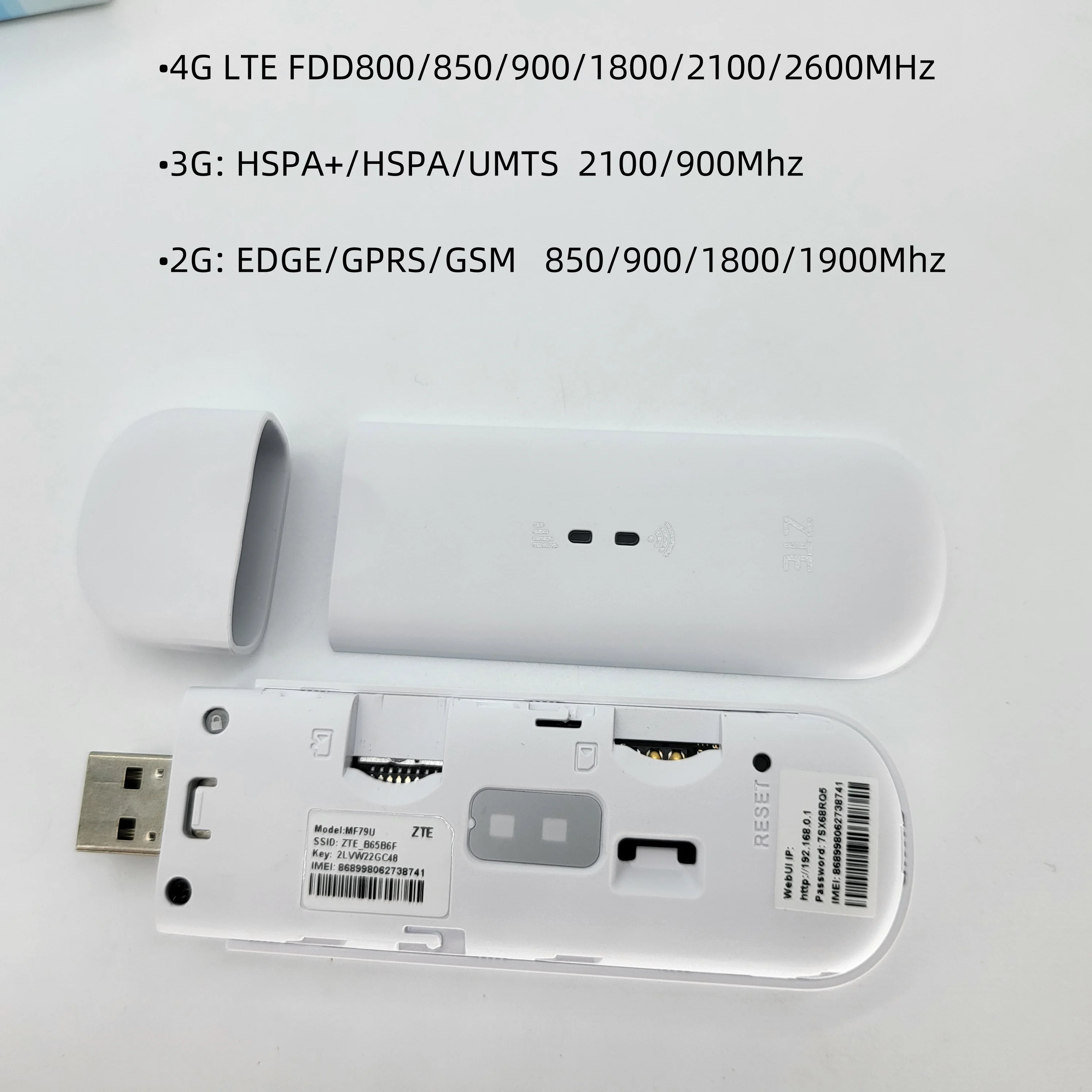 

ZTE MF79U 4G Card Wireless Card Router 150Mbps Portable Mobile Vehicle WiFi Network Hotspot USB